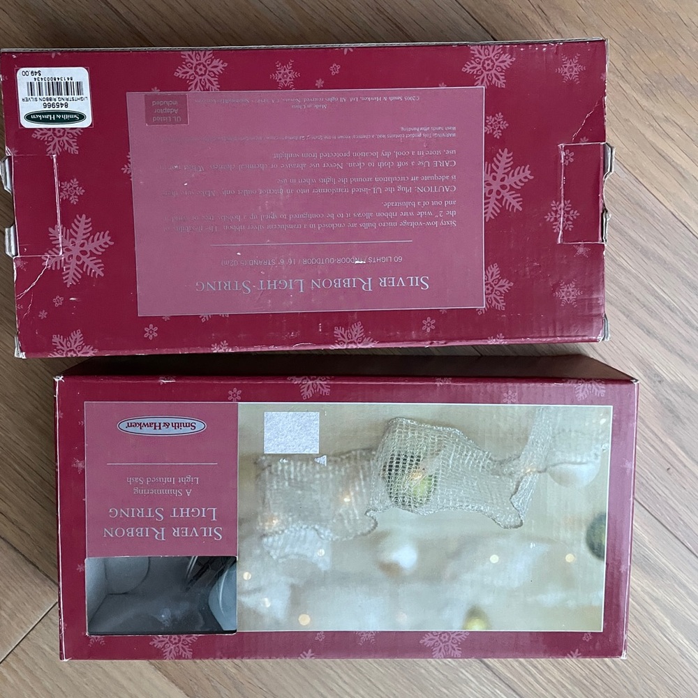 Smith and Hawken silver ribbon light strand string